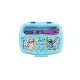 STOR Stitch & Angel Lunch Box with Spoon & Fork Set – Disney Kids Snack Box